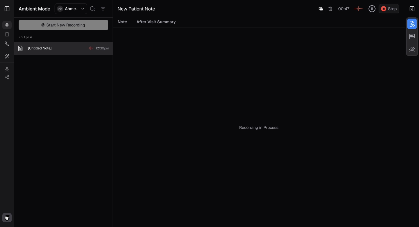 Ambient Mode - start recording