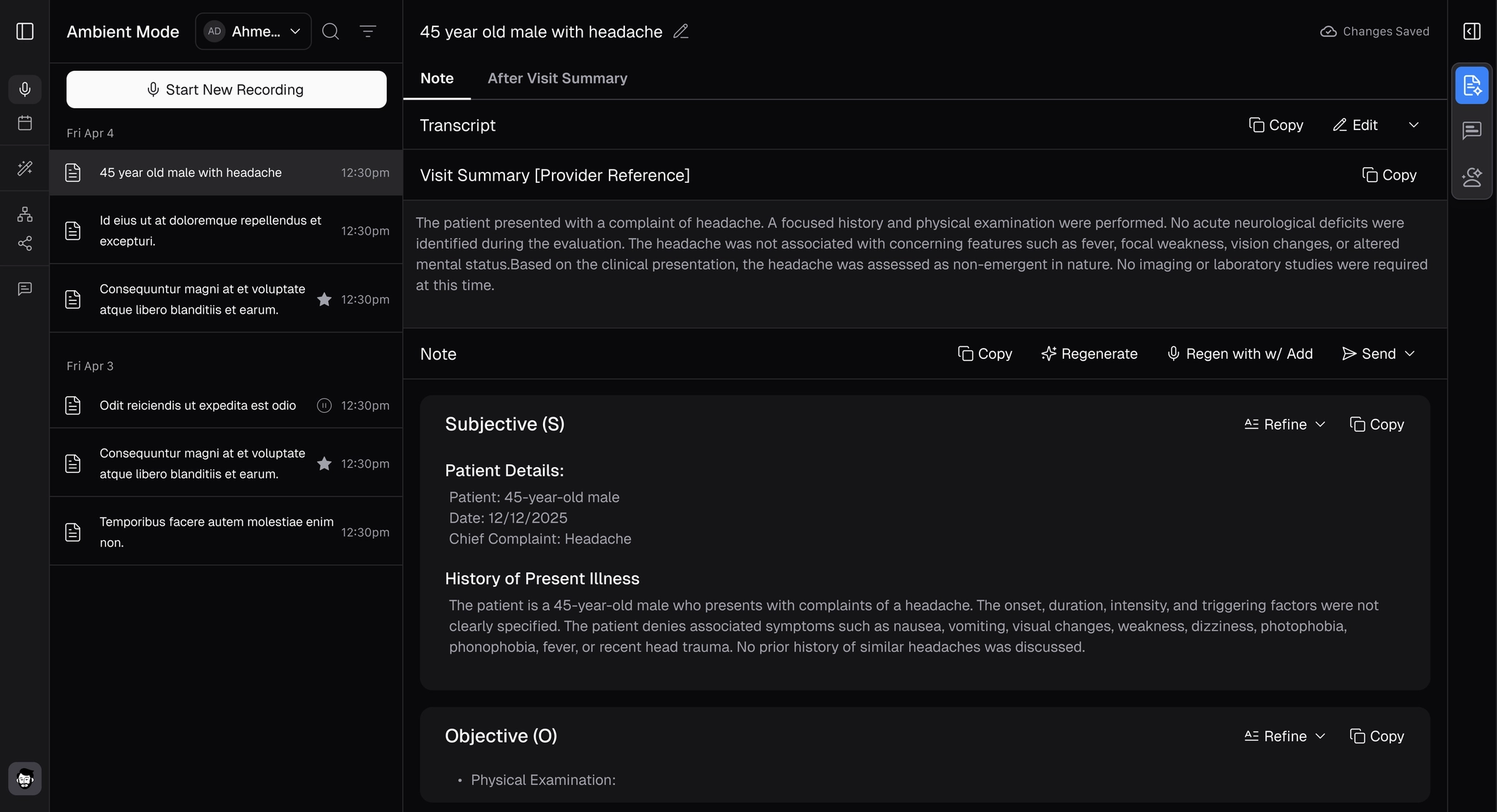 Ambient Mode - SOAP note review
