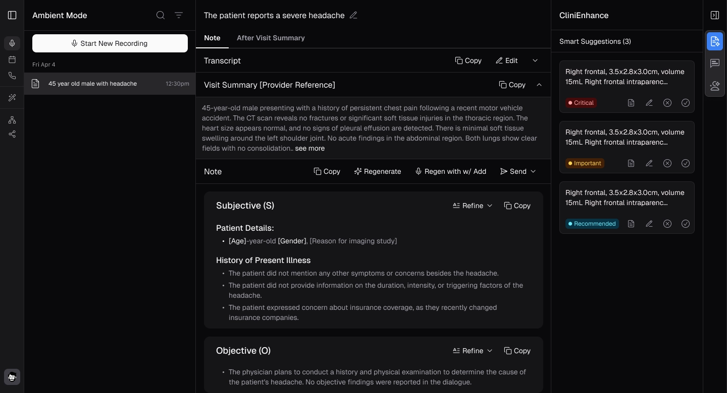 Smart suggestions generated