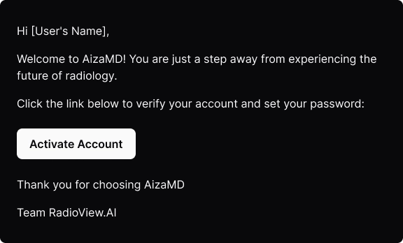 Account activation screen