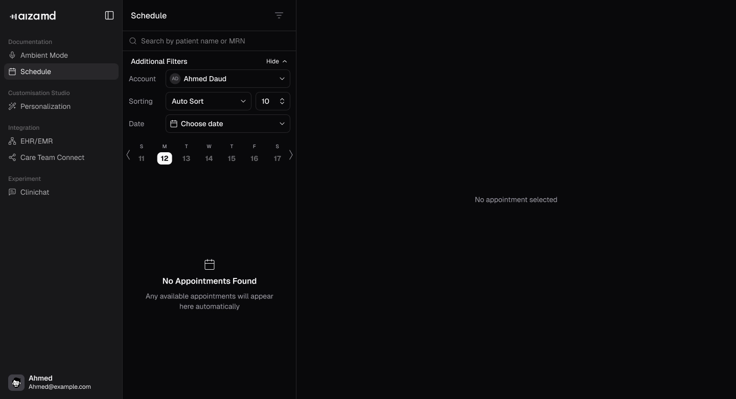 Schedule overview