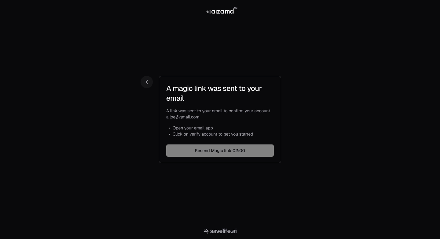 Magic link email