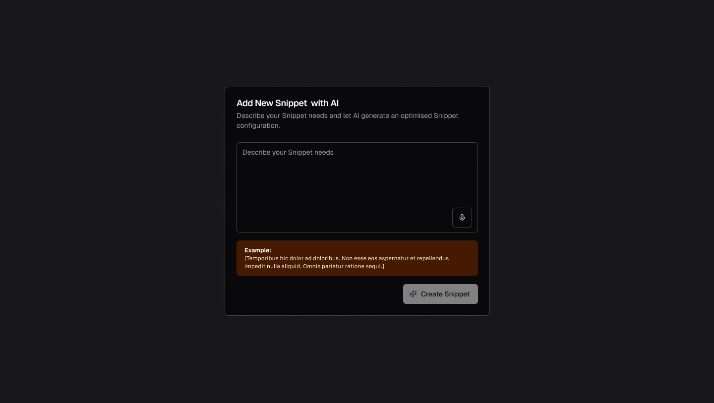 AI snippet popup