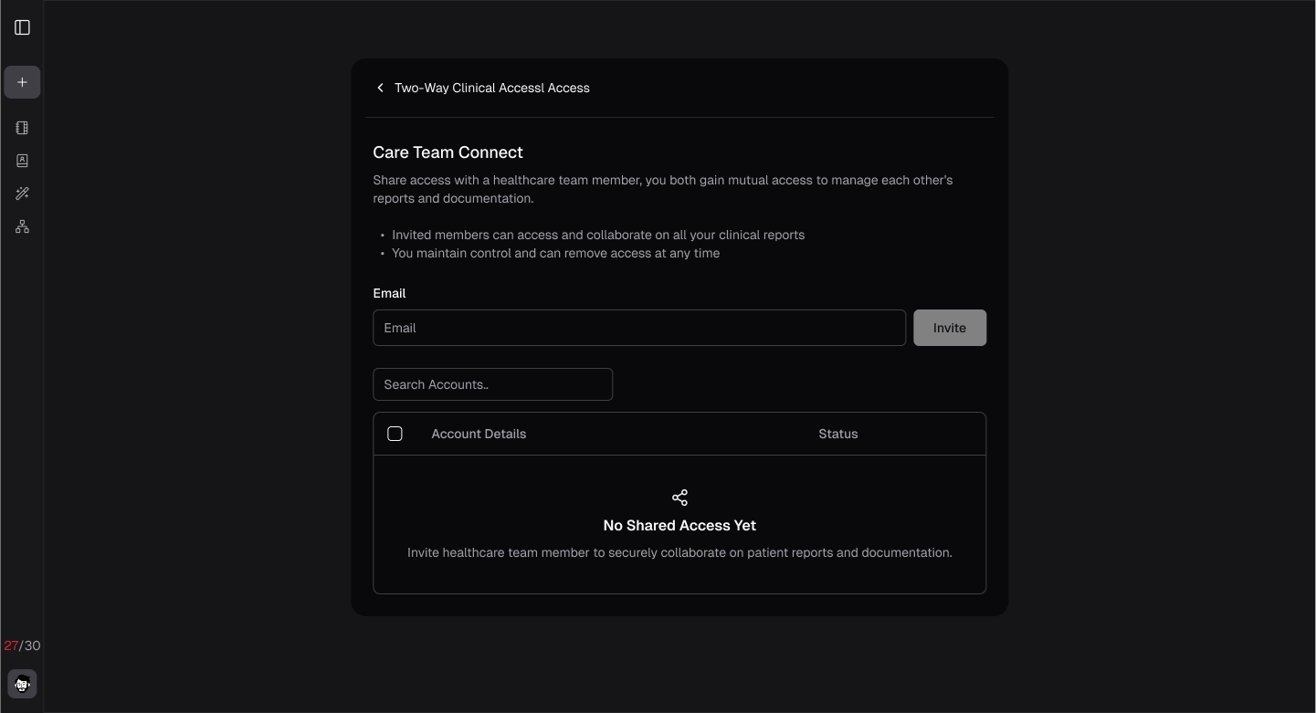 CareTeam invite input