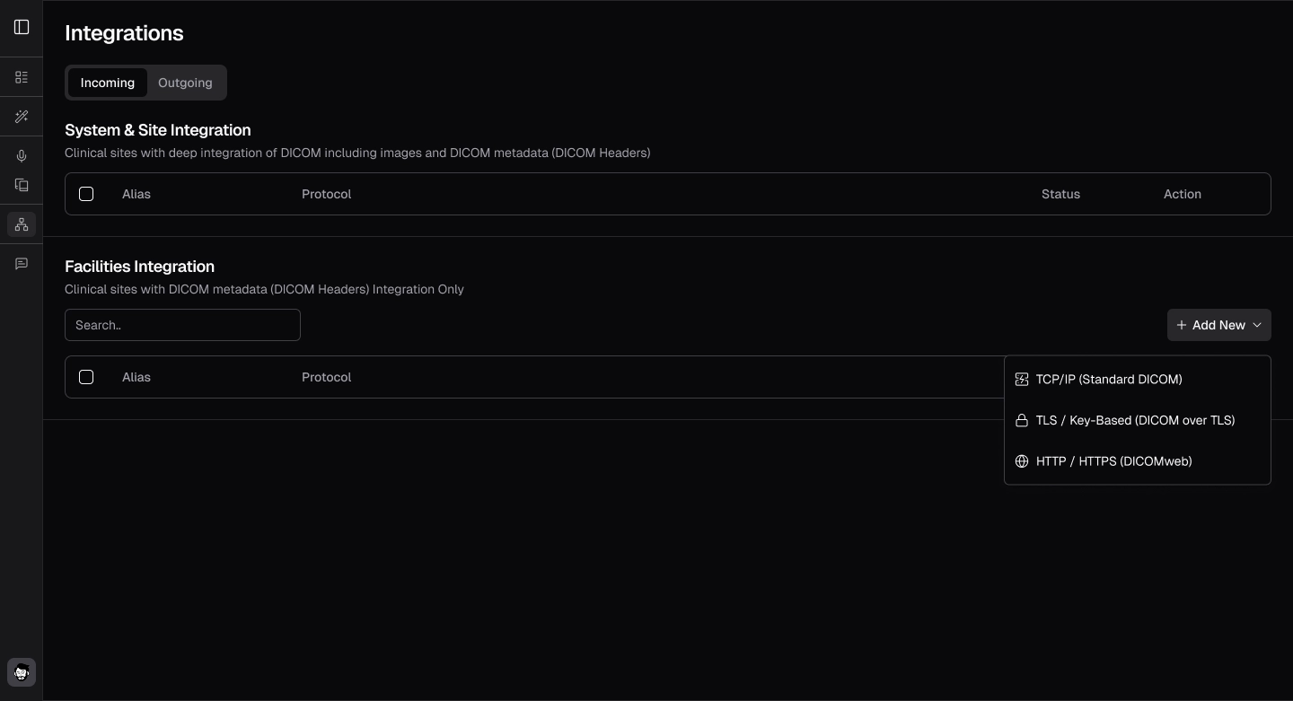 Integration incoming dropdown